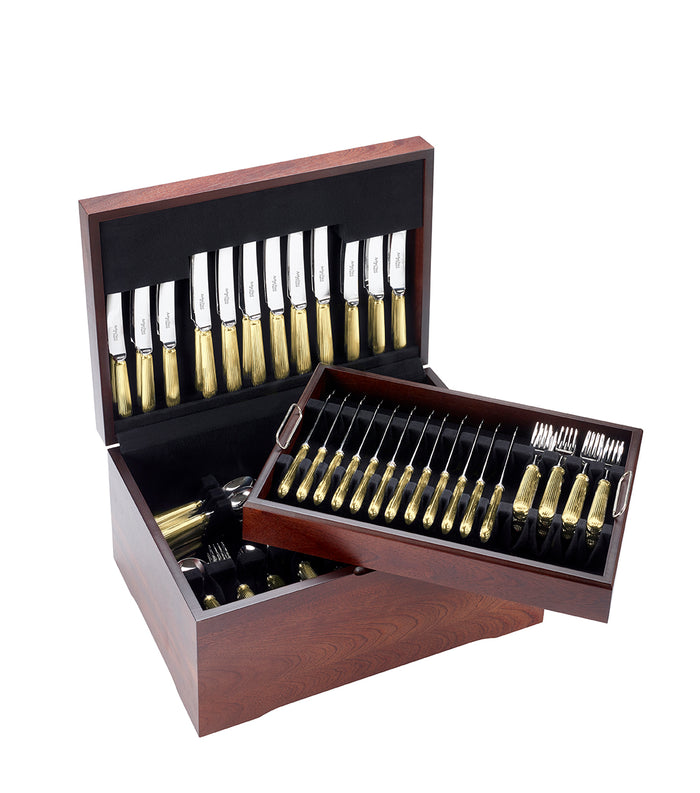 arthur price Titanic Luxury 124 Piece Set Canteen - Gold Plated / Canteen / 12 Person Place Setting