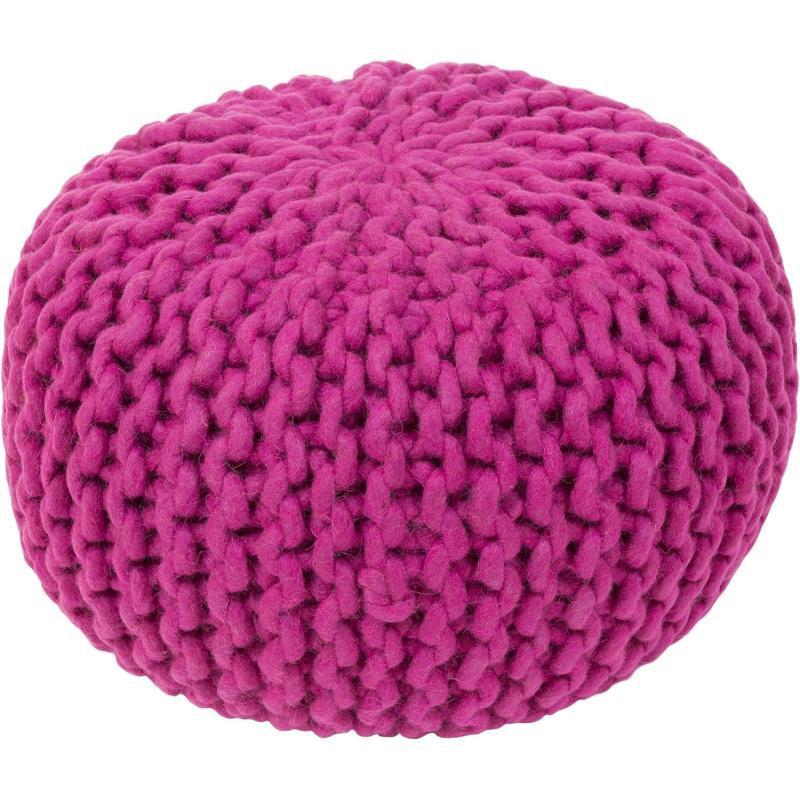 artistic weavers Artistic Weavers 100-Percent Wool Pouf 20-Inch by 20-Inch by 14-Inch Magenta(Magenta)