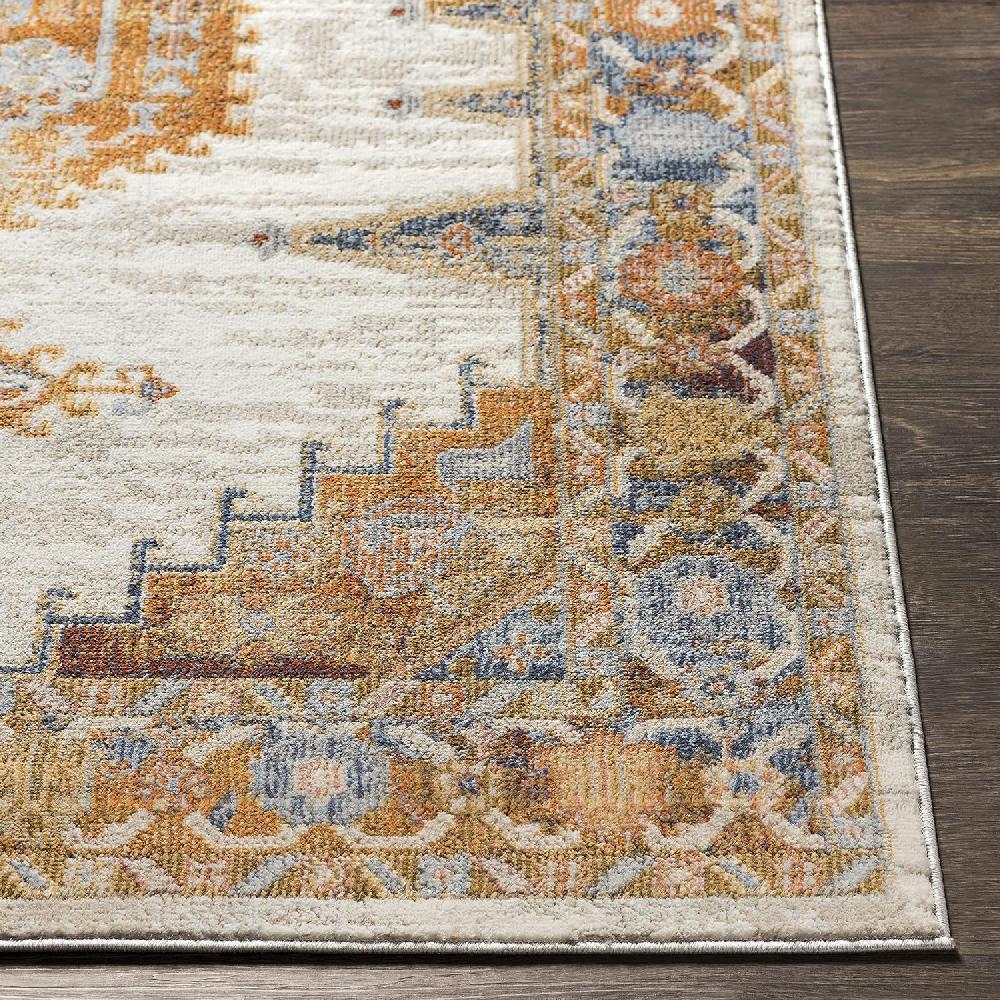 Artistic Weavers Artistic Weavers Amin Traditional Medallion Area Rug 5’3″ X 7′ Orange/Denim(7’10” X 10′ Orange/Denim)