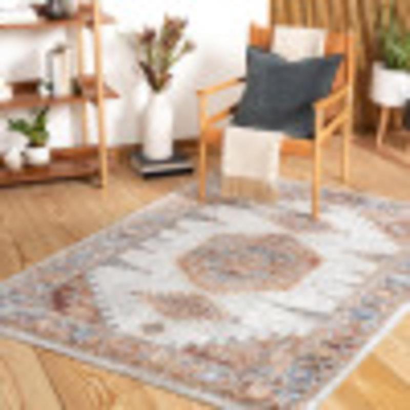 artistic weavers Artistic Weavers Amin Traditional Medallion Area Rug 5’3″ x 7′ Orange/Denim(7’10” x 10′ Orange/Denim) artistic weavers Artistic Weavers Amin Traditional Medallion Area Rug 5’3″ x 7′ Orange/Denim(7’10” x 10′ Orange/Denim)