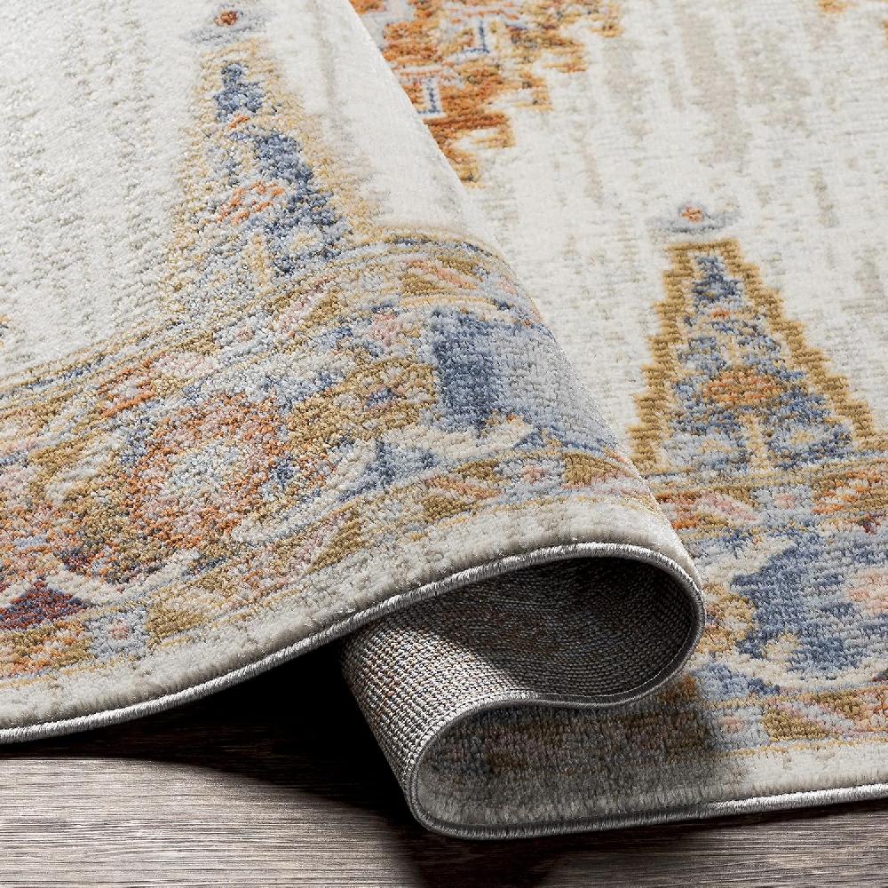 Artistic Weavers Artistic Weavers Amin Traditional Medallion Area Rug 5’3″ X 7′ Orange/Denim(Orange/Denim)