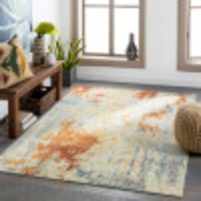 artistic weavers Artistic Weavers Amphitrite Outdoor Modern Abstract Area Rug 5’3″ x 7’3″ Burnt Orange/Gr(6’11” x 9′ Burnt Orange/Gray)