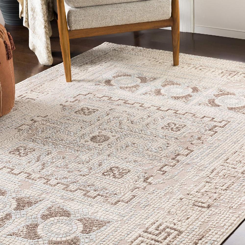 Artistic Weavers Artistic Weavers Carys Blue-Gray Updated Traditional 6’7″ X 9’6″ Area Rug Mustard(1’11” X 2’11” Beige)
