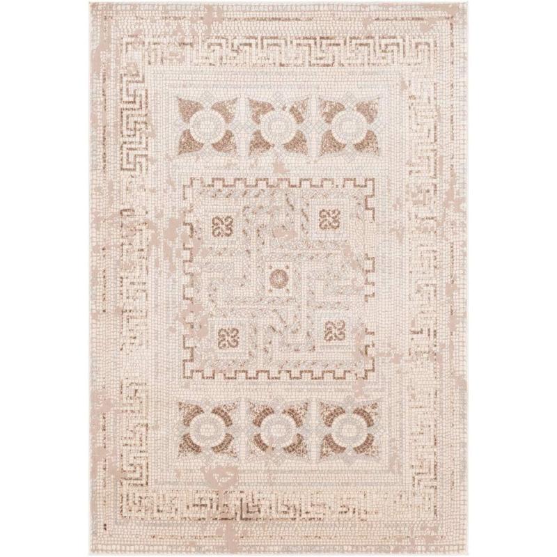 artistic weavers Artistic Weavers Carys Blue-Gray Updated Traditional 6’7″ x 9’6″ Area Rug Mustard(6’5″ x 9’6″ Beige)