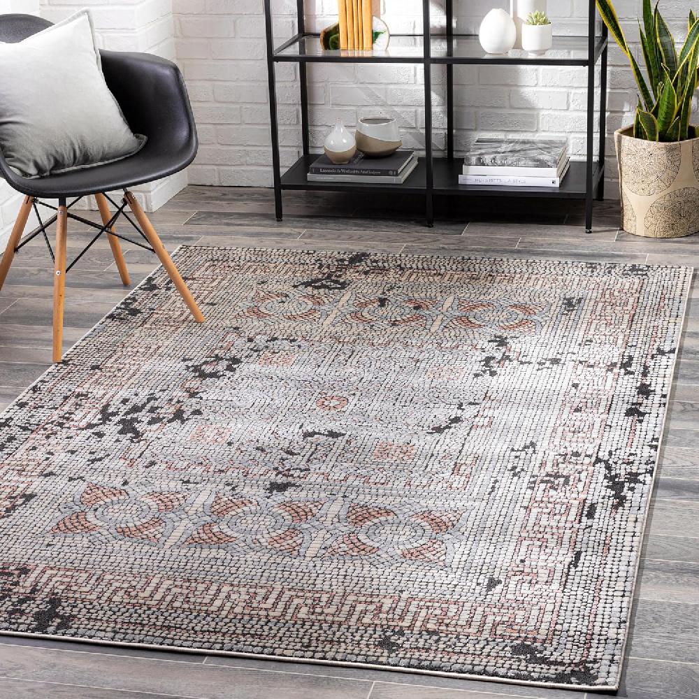Artistic Weavers Artistic Weavers Carys Blue-Gray Updated Traditional 6’7″ X 9’6″ Area Rug Mustard(7’7″ X 10’2″ Mauve)