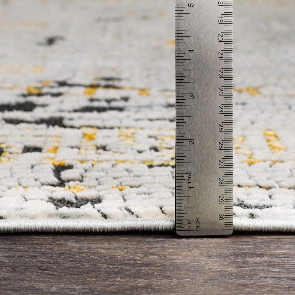 Artistic Weavers Artistic Weavers Carys Blue-Gray Updated Traditional 6’7″ X 9’6″ Area Rug Mustard(7’7″ X 10’2″ Mustard)