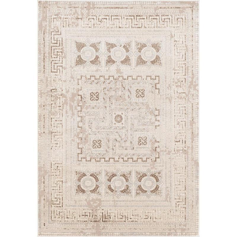 artistic weavers Artistic Weavers Carys Blue-Gray Updated Traditional 6’7″ x 9’6″ Area Rug Mustard(1’11” x 2’11” Beige)