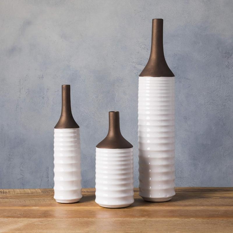 artistic weavers Artistic Weavers Corea Vases 23″ H x 5″ W x 5″ D 15″ H x 4″ W x 4″ D 12″ H x 5″ W x 5″ D White/Black(Artistic Weavers Corea Vases 23″ H x 5″ W x 5″ D 15″ H x 4″ W x 4″ D 12″ H x 5