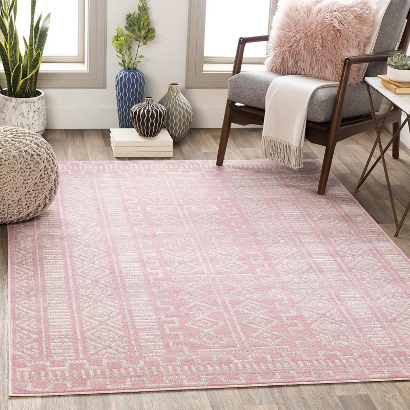artistic weavers Artistic Weavers Dianne Area Rug 5’3″ x 7’3″ Pale Pink/Cream(7’10” x 10’2″ Pale Pink / Cream)