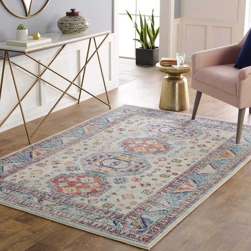 artistic weavers Artistic Weavers Gemina Area Rug 5’3″ x 7’3″ Blush/Beige(6’7″ x 9′ Beige)