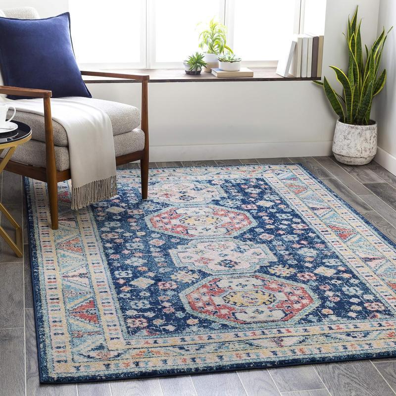 artistic weavers Artistic Weavers Gemina Area Rug 5’3″ x 7’3″ Blush/Beige(7’10” x 10′ Navy / Blush)