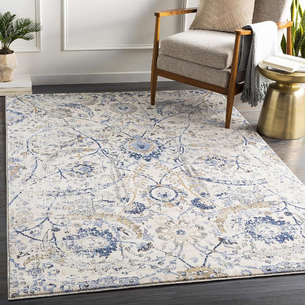 Artistic Weavers Artistic Weavers Inkeri Area Rug 7’10” X 10’2″ Light Gray(2′ X 2’11” Navy)