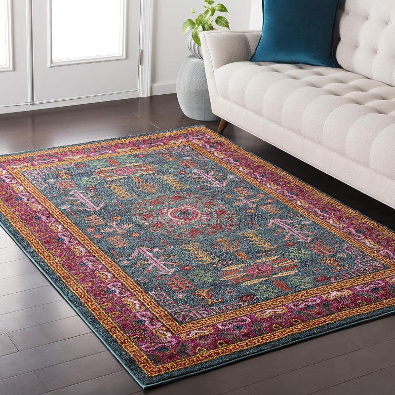 artistic weavers Artistic Weavers Johanna Vintage Oriental Area Rug 7’10” x 10’2″ Teal(5’3″ x 7’3″ Blue) artistic weavers Artistic Weavers Johanna Vintage Oriental Area Rug 7’10” x 10’2″ Teal(5’3″ x 7’3″ Blue)