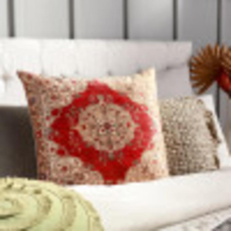 artistic weavers Artistic Weavers Juneau Pillow H x 20″ W Red(22″H x 22″W No Fill Red)