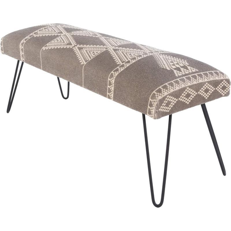 artistic weavers Artistic Weavers Kiana Kiora Global Bohemian Upholstered Bench 18″ H x 48″ W x 16″ D Medium Grey(Artistic Weavers Kiana Kiora Global Bohemian Upholstered Bench 18″ H x 48″ W x 16″ D Medium Grey)