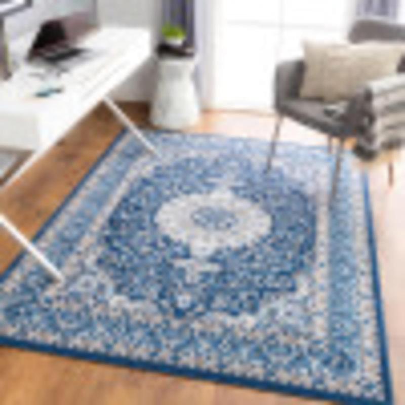 artistic weavers Artistic Weavers Medallion Vintage Mikka Area Rug 5 ft 3 in x 7 ft White/Navy(Navy) artistic weavers Artistic Weavers Medallion Vintage Mikka Area Rug 5 ft 3 in x 7 ft White/Navy(Navy)