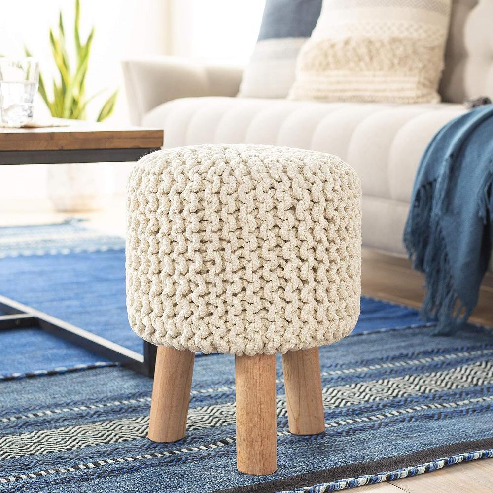 Artistic Weavers Artistic Weavers Miyax Stool 12″ X 12″ X 16″ Charcoal(Ivory)