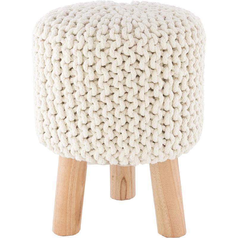 artistic weavers Artistic Weavers Miyax Stool 12″ x 12″ x 16″ Charcoal(Ivory)