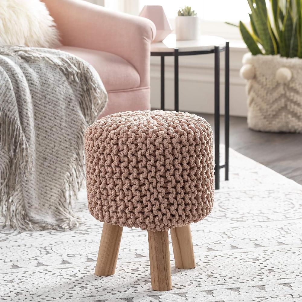 Artistic Weavers Artistic Weavers Miyax Stool 12″ X 12″ X 16″ Charcoal(Pale Pink)