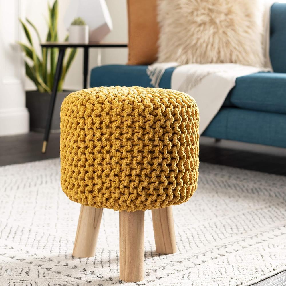 Artistic Weavers Artistic Weavers Miyax Stool 12″ X 12″ X 16″ Charcoal(Yellow)