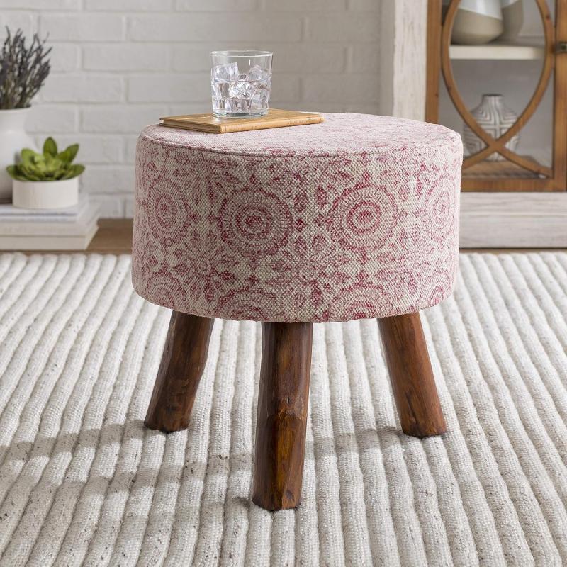 artistic weavers Artistic Weavers Penelope Stool 16″ x 16″ x 17″ Pink(Artistic Weavers Penelope Stool 16″ x 16″ x 17″ Pink)