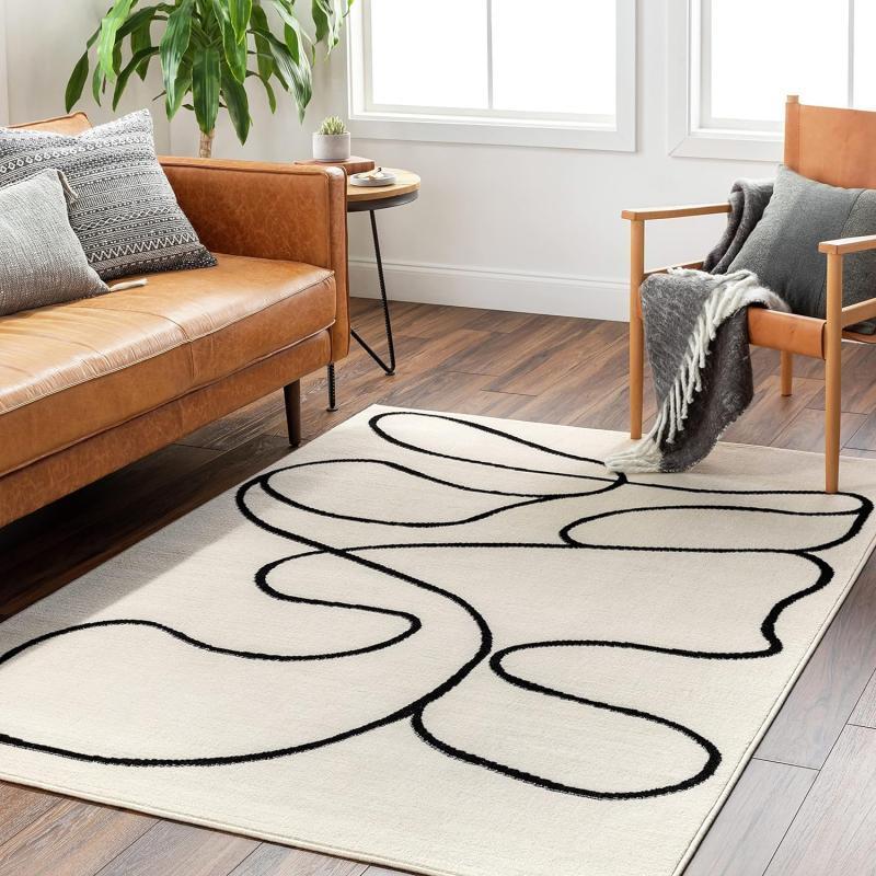 artistic weavers Artistic Weavers Pisa Modern Abstract Area Rug 4’11” x 7′ Cream(6’7″ x 9′)