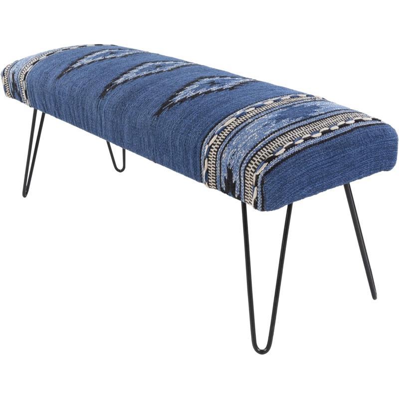 artistic weavers Artistic Weavers Questa Southwestern Hairpin Upholstered Bench 18″ H x 48″ W x 16″ D Dark Blue(18″H x 48″W x 16″D Dark Blue)