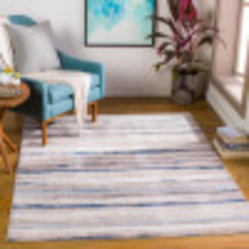 artistic weavers Artistic Weavers Robin Modern Striped Area Rug 5’3″ x 7’1″ Ivory(7’10” Round Ivory)
