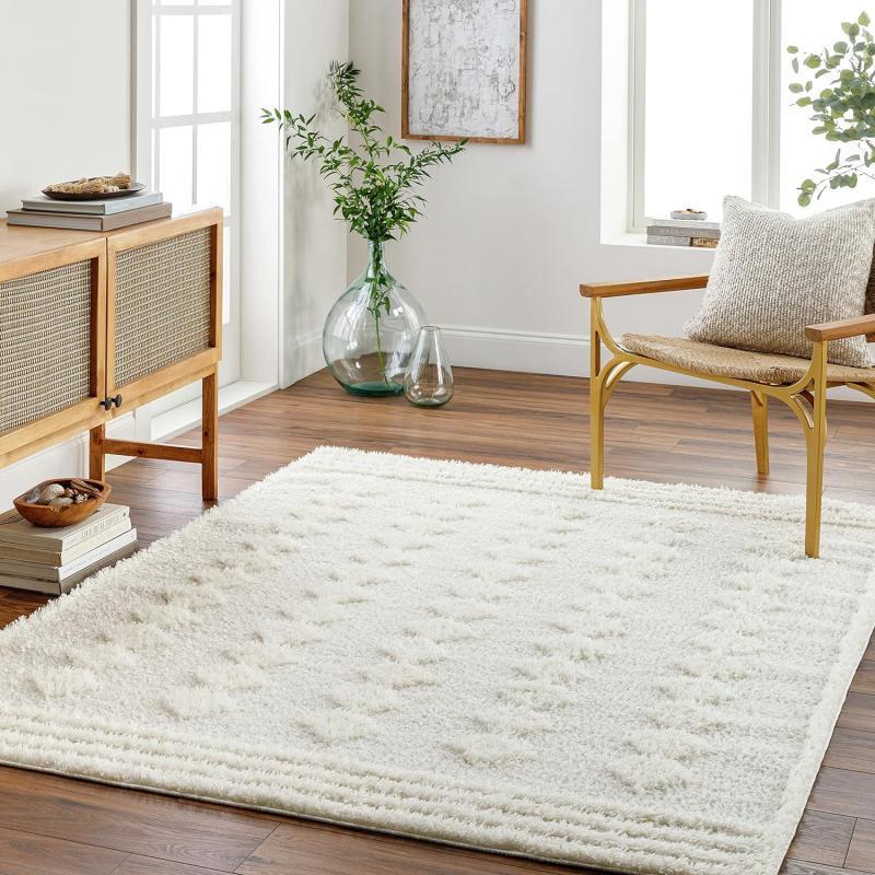 artistic weavers Artistic Weavers Rodos Modern Diamond Shag Rug 7’10” x 10′ Tan(6’7″ x 9′)