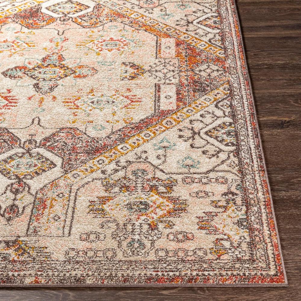 Artistic Weavers Artistic Weavers Shami Aqua/Burnt Orange Area Rug 7’10” X 10’3″(5 Ft 2 In X 7 Ft Burnt Orange)