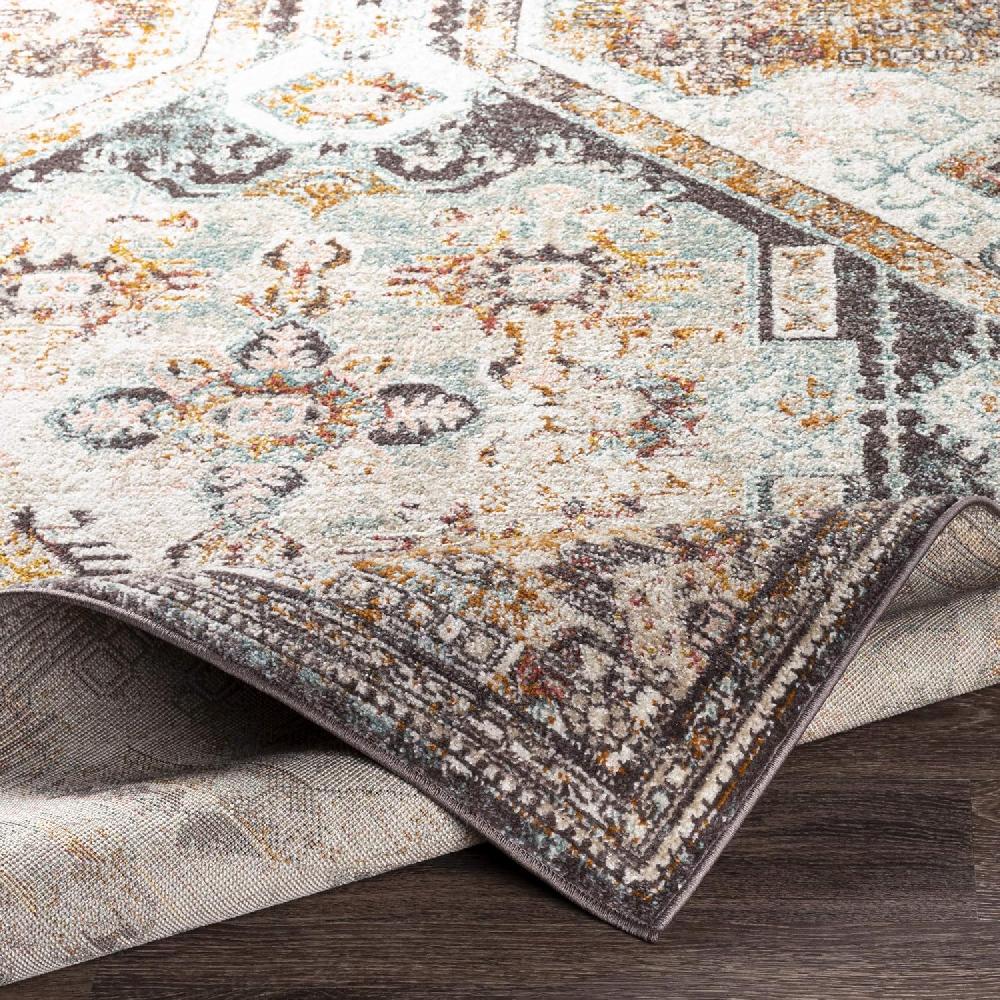 Artistic Weavers Artistic Weavers Shami Aqua/Burnt Orange Area Rug 7’10” X 10’3″(6 Ft 7 In X 9 Ft Aqua)