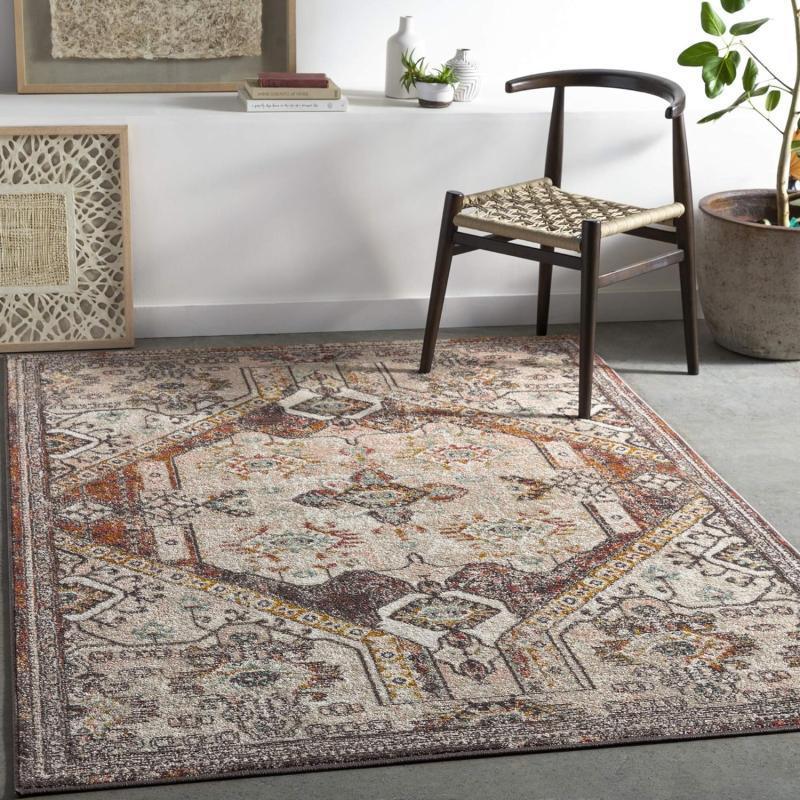 artistic weavers Artistic Weavers Shami Aqua/Burnt Orange Area Rug 7’10” x 10’3″(6 ft 7 in x 9 ft Burnt Orange)