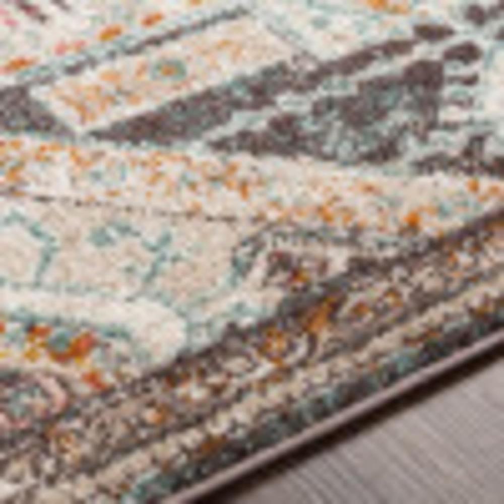 Artistic Weavers Artistic Weavers Shami Aqua/Burnt Orange Area Rug 7’10” X 10’3″(7 Ft 10 In X 10 Ft 3 In Aqua / Burnt Orange)