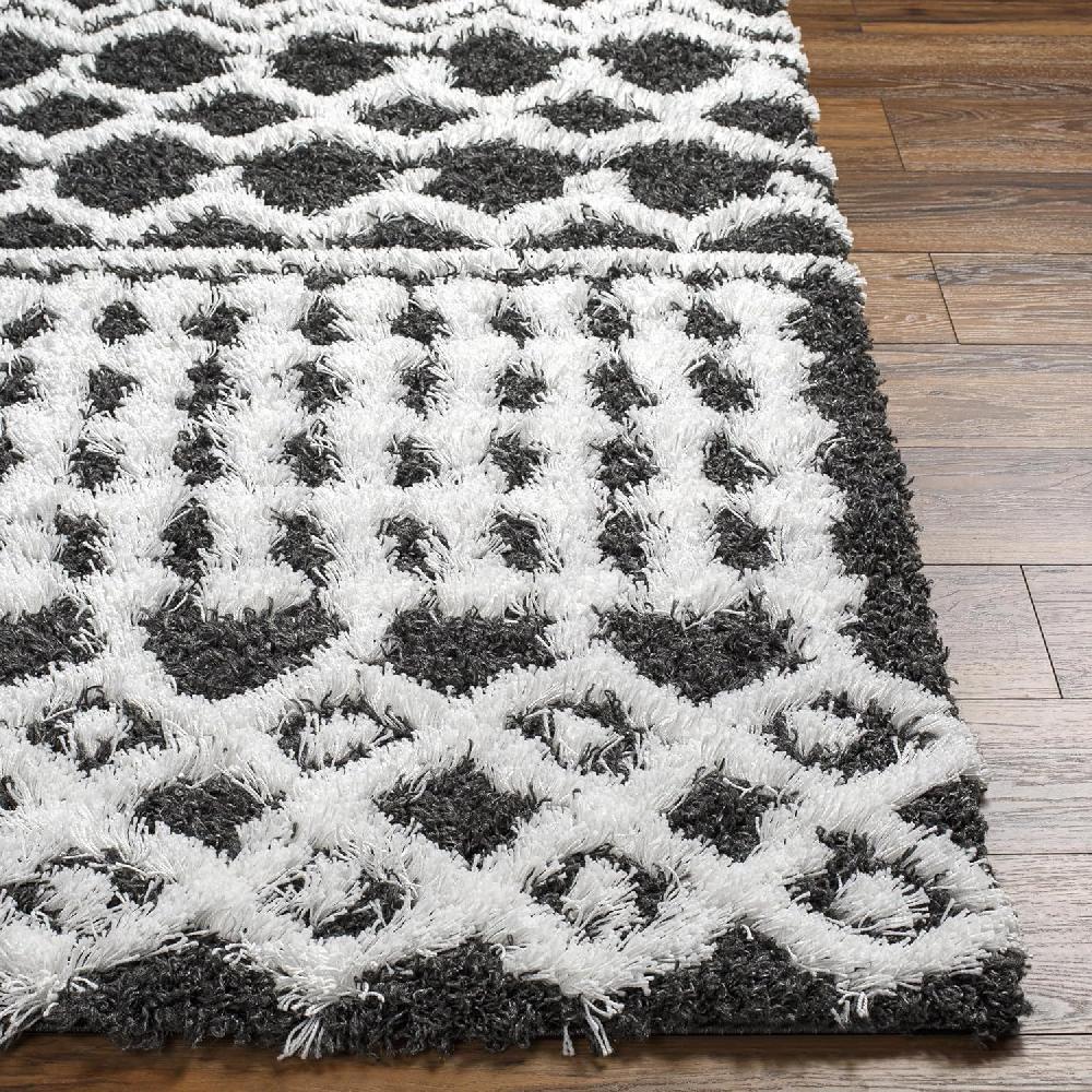 Artistic Weavers Hapsburg Moroccan Shag Area Rug 5’3″ X 7’3″ Dark Brown(Black/White)