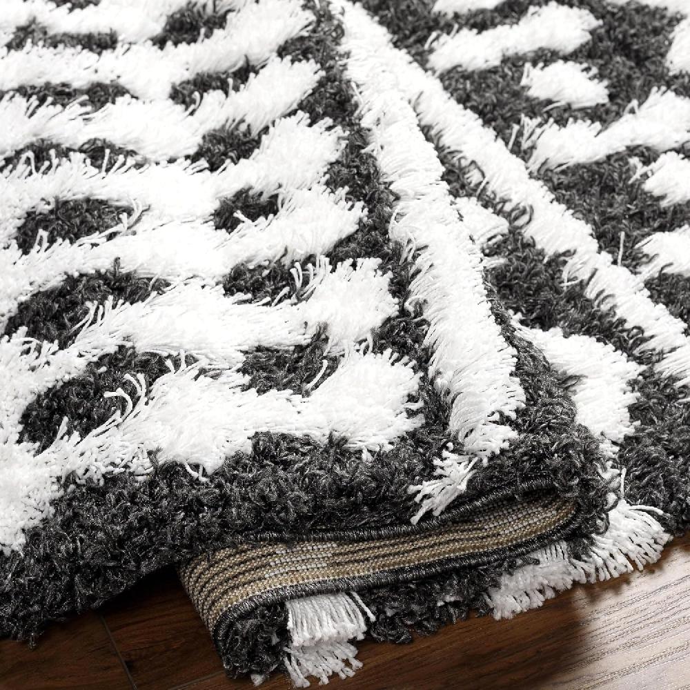 Artistic Weavers Hapsburg Moroccan Shag Area Rug 5’3″ X 7’3″ Dark Brown(Black/White)