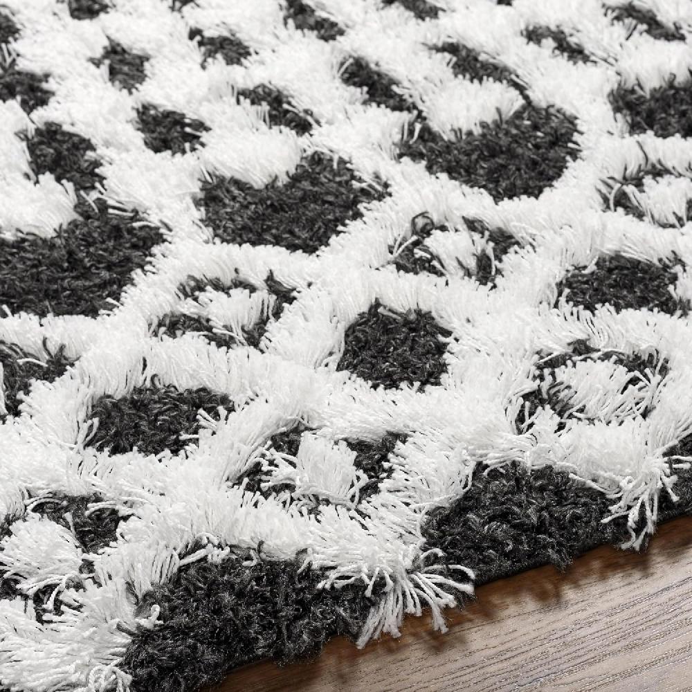 Artistic Weavers Hapsburg Moroccan Shag Area Rug 5’3″ X 7’3″ Dark Brown(Black/White)