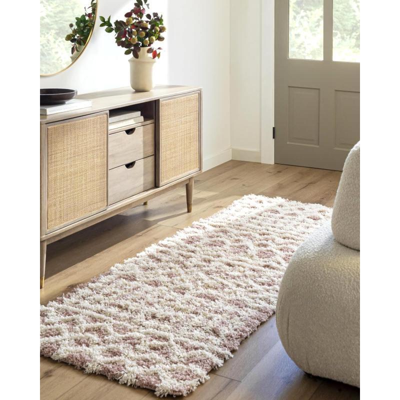 artistic weavers Hapsburg Moroccan Shag Area Rug 5’3″ x 7’3″ Dark Brown(Dusty Pink)