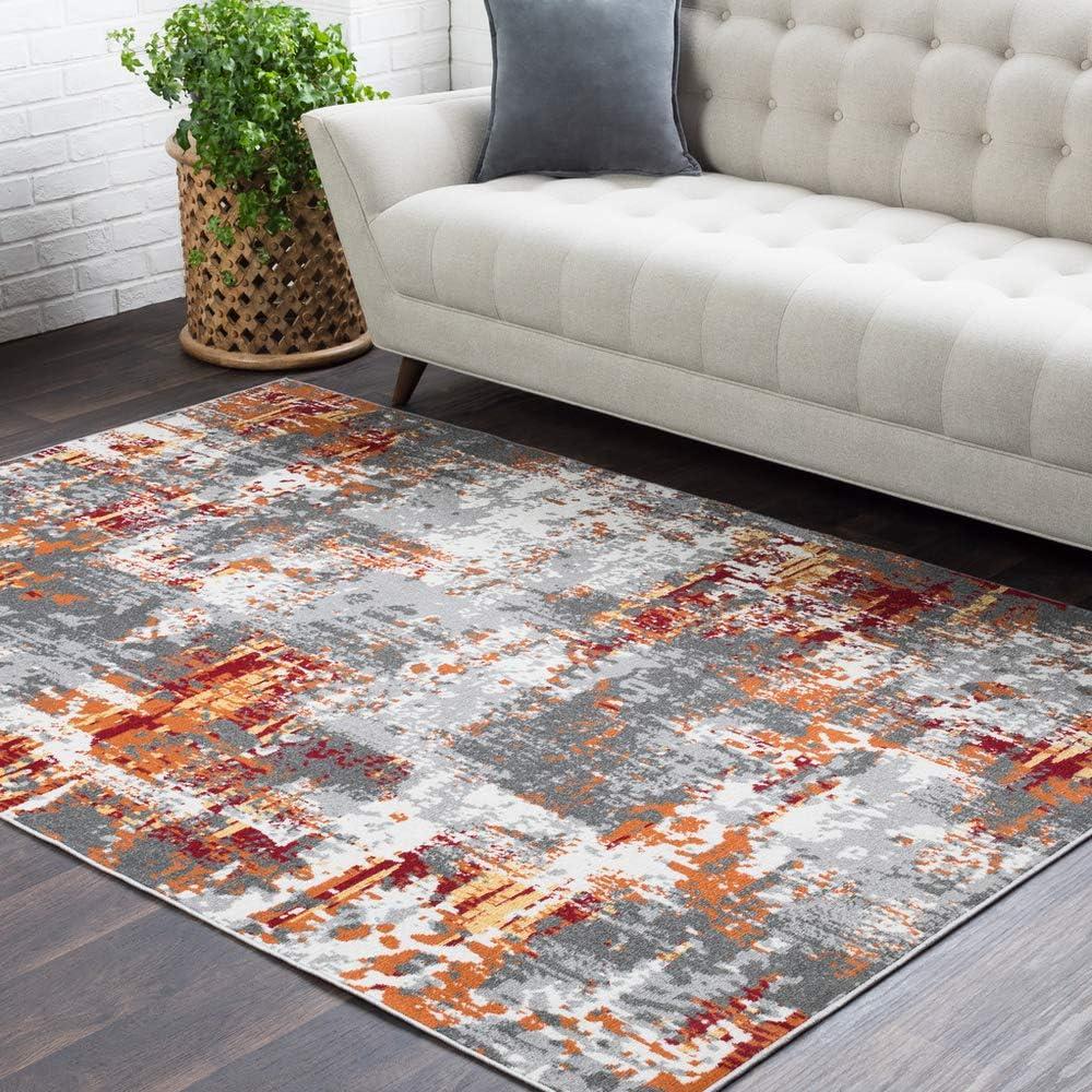 Artistic Weavers Livabliss Dreama Modern Abstract Area Rug 5’3″ X 7’7″ Burnt Orange(7’10” X 10’2″)