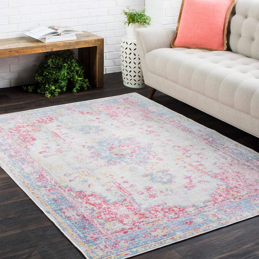 Artistic Weavers Livabliss Emilio Updated Traditional Area Rug 5’3″ X 7’1″ Bright Pink(Denim)