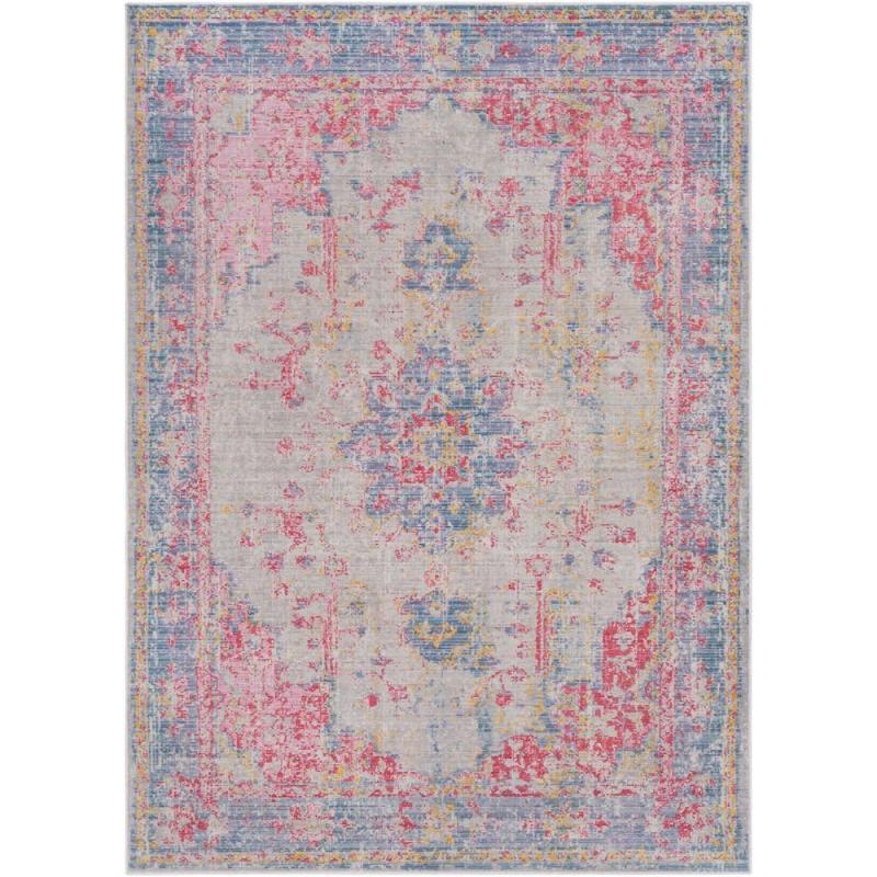artistic weavers Livabliss Emilio Updated Traditional Area Rug 5’3″ x 7’1″ Bright Pink(Denim)