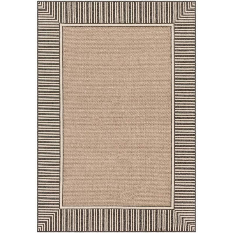 Artistic Weavers Livabliss Hampshire Solid Border Outdoor Area Rug 5’3″ X 7’7″ Black(Black)