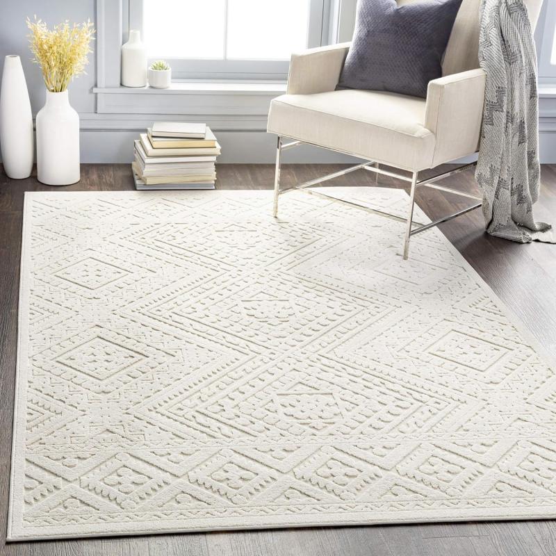 Artistic Weavers Livabliss Ivor Outdoor Textured Area Rug 5’3″ X 7’3″ Cream(2′ X 2’11”)