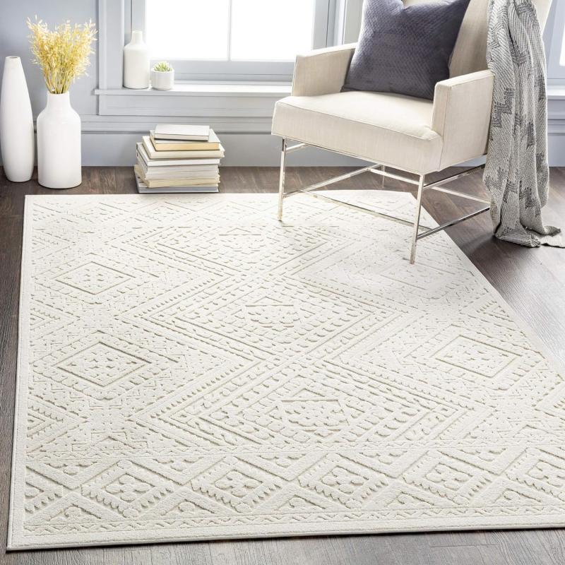artistic weavers Livabliss Ivor Outdoor Textured Area Rug 5’3″ x 7’3″ Cream(5’3″ x 7’3″)