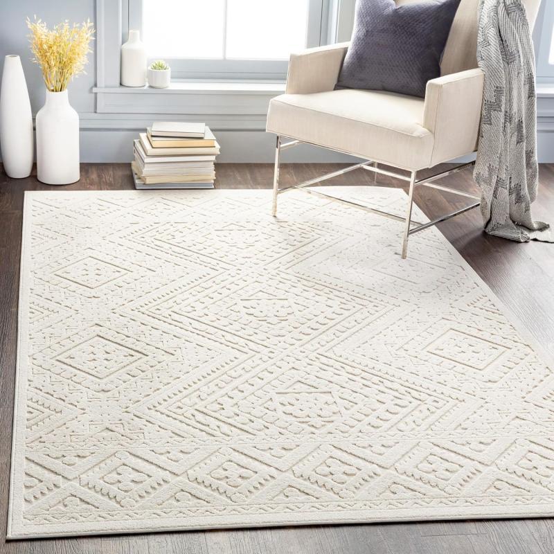 Artistic Weavers Livabliss Ivor Outdoor Textured Area Rug 5’3″ X 7’3″ Cream(6’7″ X 9′)