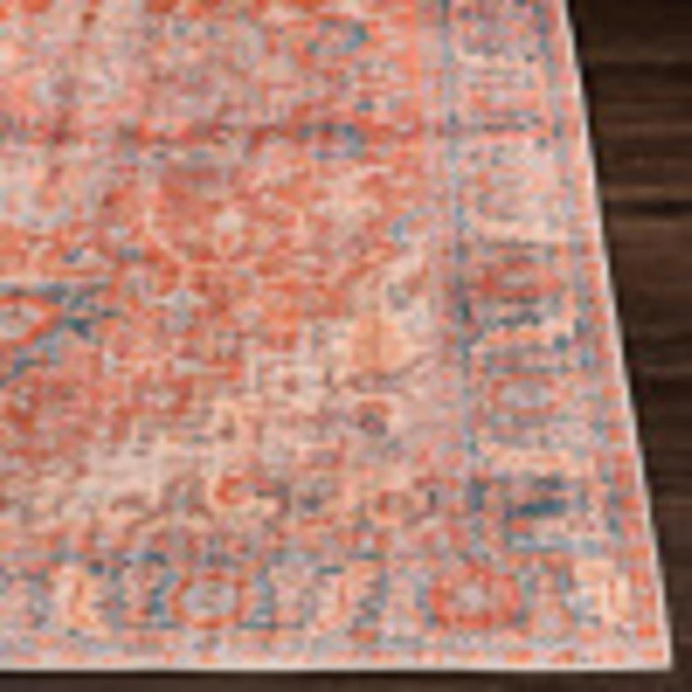 Artistic Weavers Livabliss Nico Vintage Floral Washable Area Rug 5’3″ X 7’3″ Burnt Orange/Navy(2’7″ X 7’10”)