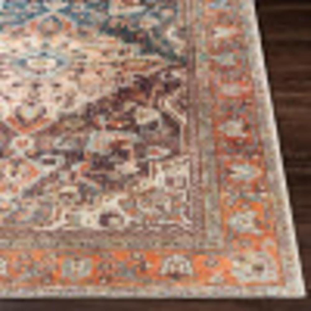Artistic Weavers Livabliss Nico Vintage Medallion Washable Area Rug 5’3″ X 7’3″ Burnt Orange/Teal(6’7″ X 9′)