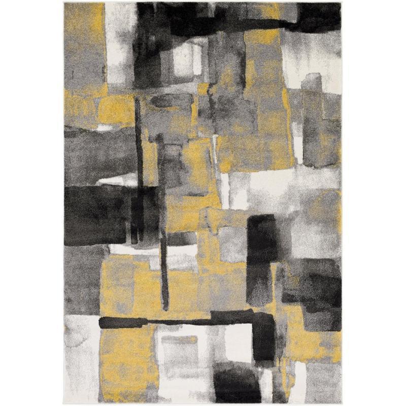 artistic weavers Malachi Black and Gray Modern Area Rug 7’11” x 10′(5’3″ x 7’6″ Mustard)