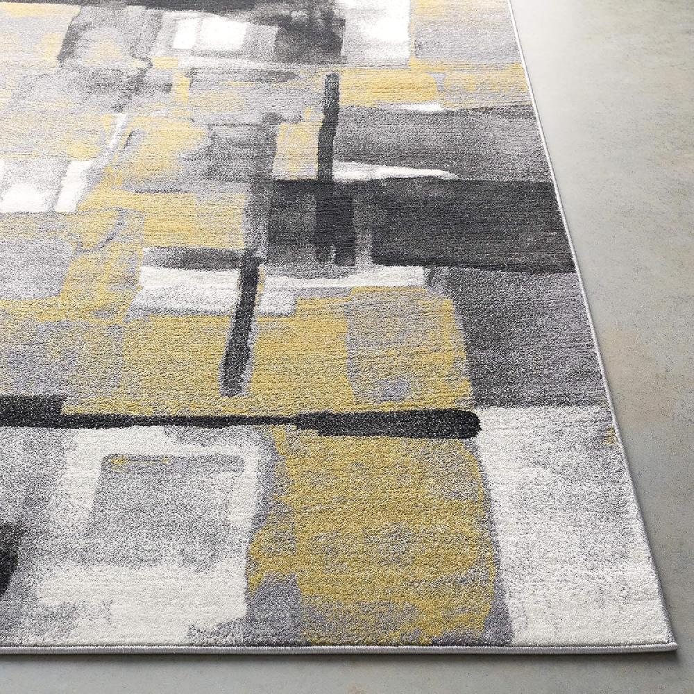 Artistic Weavers Malachi Black And Gray Modern Area Rug 7’11” X 10′(7’11” X 10′ Mustard)