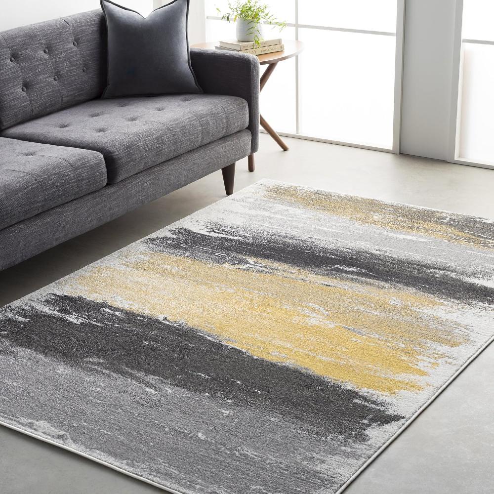 Artistic Weavers Nicola Gray And Yellow Modern Area Rug 5’3″ X 7’6