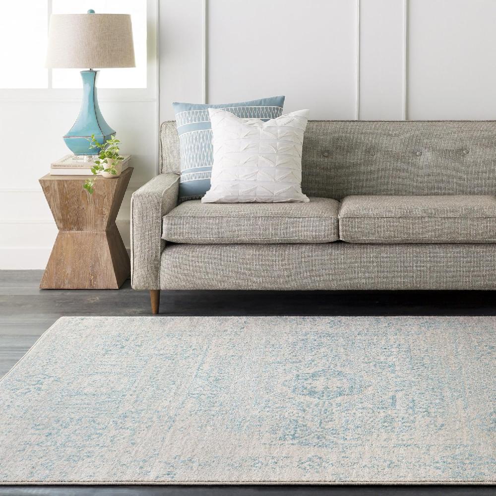 Artistic Weavers Valeria Dark Blue Light Gray And Beige Updated Traditional Area Rug 7’10” X 10’3(2′ X 3′ Light Teal)
